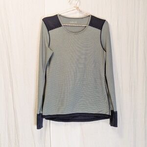 Saucony Swift Blue LS Thumbholes Running Athletic Shirt Top Reversible Size S